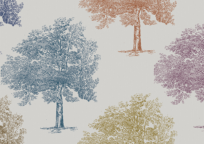 Vintage Tree Velvet, Multi - Motorised Roman Blind - Image 7